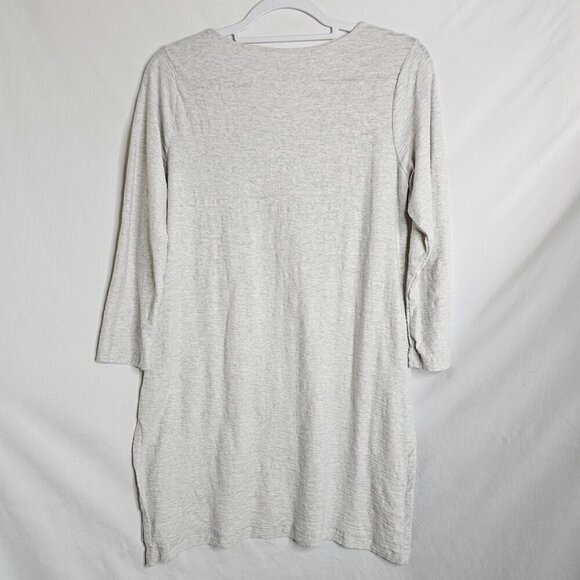 J JILL PureJill High Low Tunic Top LIGHT GRAY size S Tall 3/4 Sleeve 100% Cotton - Picture 5 of 5